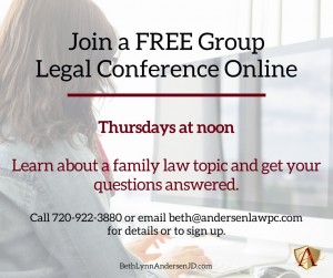 Sign up for free group legal conferencing with Andersen Law PC
